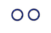 Fashionable Design Circle Shape Rose Gold Colour 925 Sterling Silver Earrings studded with Sapphire CZ